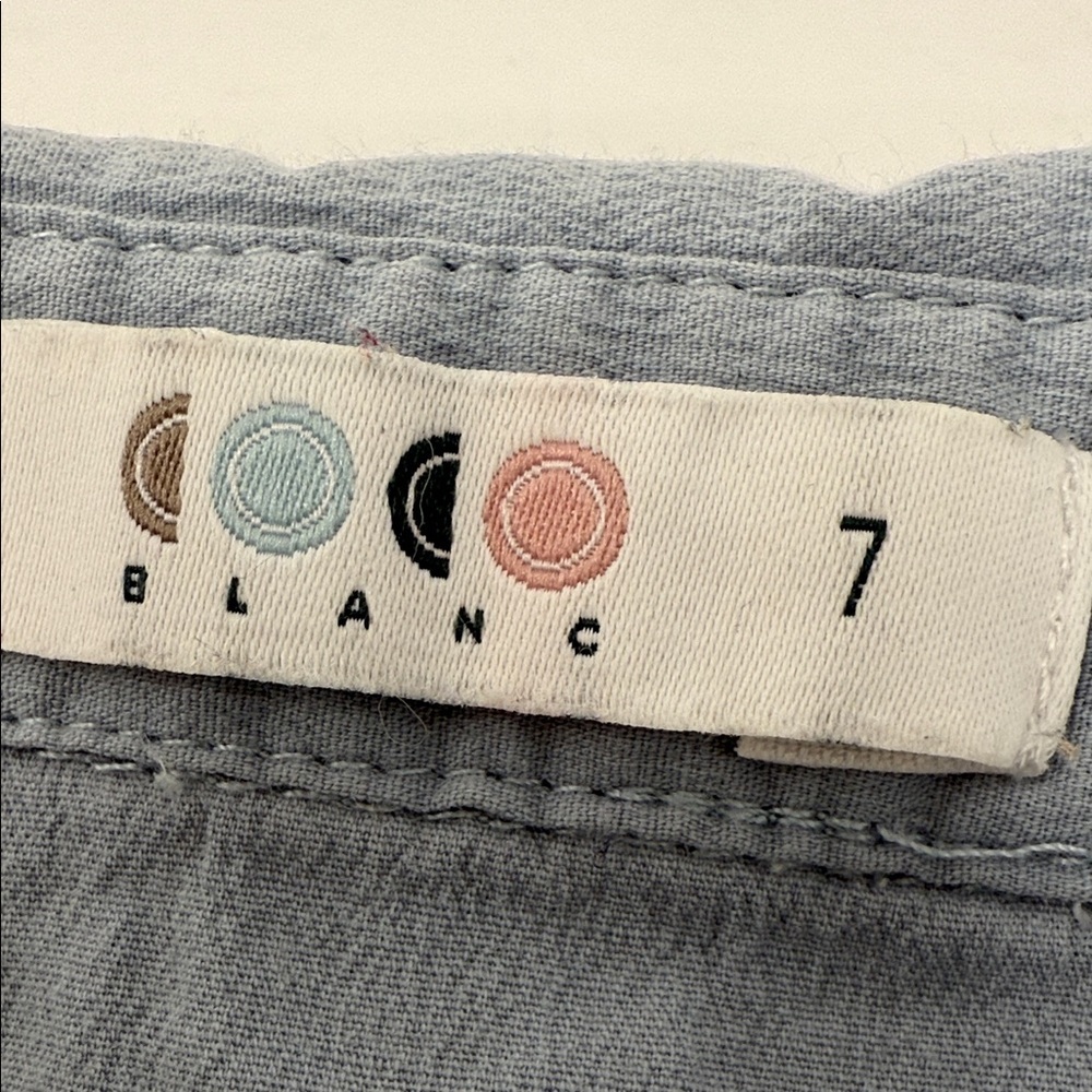 Blanc Kid’s Light Blue Short-Sleeve Polo Shirt  (button missing ) size 7 - Picture 7 of 10